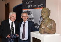 Councillor Martin Brennan (left) with Dan Temianka at the unveiling of the Henri Temianka bust